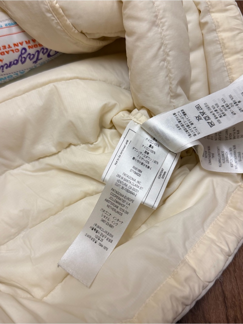 Patagonia Down Puffer Vest Cream Quilted Insulated Jacket Womens Medium - Picture 13 of 14